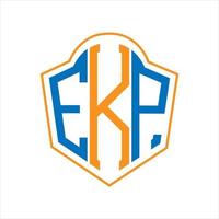 ekp astratto monogramma scudo logo design su bianca sfondo. ekp creativo iniziali lettera logo. vettore