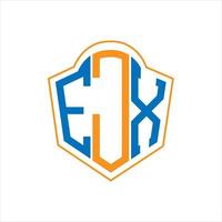 ejx astratto monogramma scudo logo design su bianca sfondo. ejx creativo iniziali lettera logo. vettore