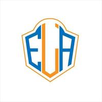 ela astratto monogramma scudo logo design su bianca sfondo. ela creativo iniziali lettera logo. vettore