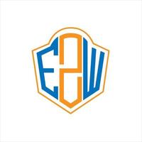 ezw astratto monogramma scudo logo design su bianca sfondo. ezw creativo iniziali lettera logo. vettore