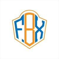 fbx astratto monogramma scudo logo design su bianca sfondo. fbx creativo iniziali lettera logo. vettore