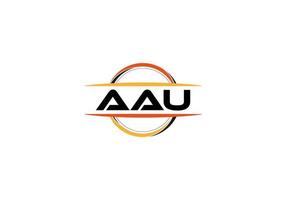 aau lettera reali mandala forma logo. aau spazzola arte logo. aau logo per un' azienda, attività commerciale, e commerciale uso. vettore