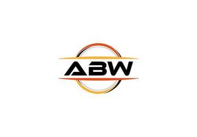 abw lettera reali mandala forma logo. abw spazzola arte logo. abw logo per un' azienda, attività commerciale, e commerciale uso. vettore