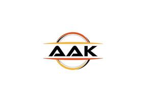 aak lettera reali mandala forma logo. aak spazzola arte logo. aak logo per un' azienda, attività commerciale, e commerciale uso. vettore