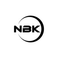 nbk lettera logo design nel illustrazione. vettore logo, calligrafia disegni per logo, manifesto, invito, eccetera.