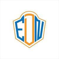 edn astratto monogramma scudo logo design su bianca sfondo. edn creativo iniziali lettera logo. vettore