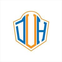 dvh astratto monogramma scudo logo design su bianca sfondo. dvh creativo iniziali lettera logo. vettore