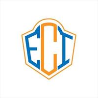 eci astratto monogramma scudo logo design su bianca sfondo. eci creativo iniziali lettera logo. vettore