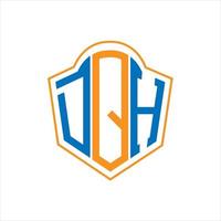 dqh astratto monogramma scudo logo design su bianca sfondo. dqh creativo iniziali lettera logo. vettore