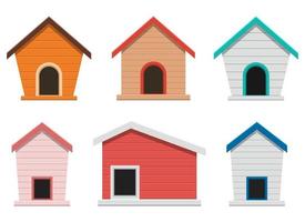 set di illustrazione di disegno vettoriale casa del cane isolato su priorità bassa bianca