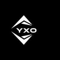 yxo astratto monogramma scudo logo design su nero sfondo. yxo creativo iniziali lettera logo. vettore