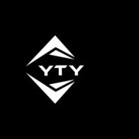 yty astratto monogramma scudo logo design su nero sfondo. yty creativo iniziali lettera logo. vettore