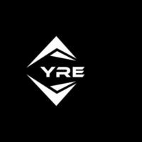 yre astratto monogramma scudo logo design su nero sfondo. yre creativo iniziali lettera logo. vettore