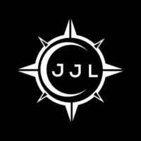jjl astratto tecnologia cerchio ambientazione logo design su nero sfondo. jjl creativo iniziali lettera logo. vettore