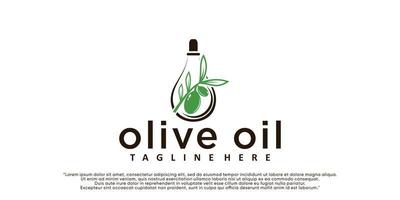 design del logo dell'olio d'oliva con un vettore premium di concetto moderno