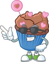cioccolato amore Cupcake cartone animato personaggio stile vettore