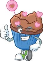 cioccolato amore Cupcake cartone animato personaggio stile vettore