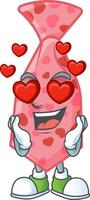 rosa amore cravatta cartone animato personaggio stile vettore