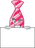 rosa strisce cravatta cartone animato personaggio stile vettore