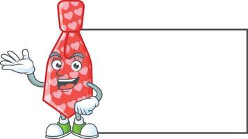 rosso amore cravatta cartone animato personaggio stile vettore