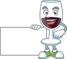 rosso bicchiere di vino cartone animato personaggio stile vettore