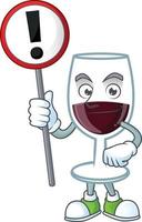 rosso bicchiere di vino cartone animato personaggio stile vettore