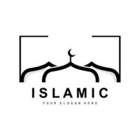 moschea logo, vettore islamico, islamico giorno Ramadan disegno, eid eid, e eidul adha