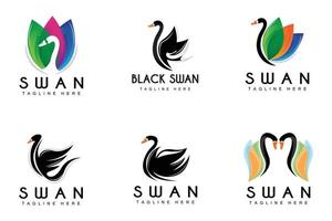 cigno logo, uccello animale disegno, anatra logo, Prodotto marca etichetta vettore