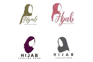 hijab logo, moda Prodotto vettore marca, musulmano donne hijab boutique design