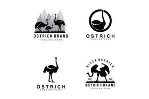 struzzo logo disegno, deserto animale illustrazione, vivente nel il foresta, vettore cammello marca Prodotto