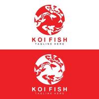 koi pesce logo disegno, Cinese fortunato e trionfo ornamentale pesce vettore, azienda marca oro pesce icona vettore