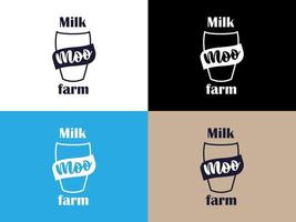 logo per un' latteria azienda agricola chiamato muggire, opzioni su bianca, nero e colorato sfondi vettore