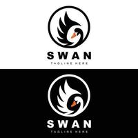 cigno logo disegno, anatra animale illustrazione, azienda marca modello vettore