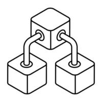 modificabile design icona di 3d cubo Rete vettore