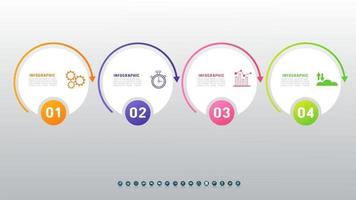 modello di infografica cronologia aziendale con 4 opzioni su sfondo grigio. vettore