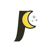 iniziale j Luna logo vettore