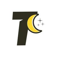 iniziale t Luna logo vettore