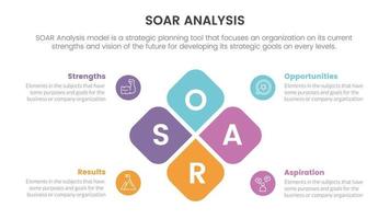 librarsi analisi struttura Infografica con ruotato rettangolo piazza simmetrico 4 punto elenco concetto per diapositiva presentazione vettore