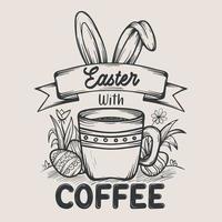 Pasqua vettore illustrazione con caffè tazza