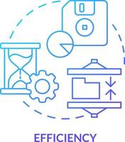 efficienza blu pendenza concetto icona. codice esecuzione e prestazione. caratteristica di programmazione le lingue astratto idea magro linea illustrazione. isolato schema disegno vettore