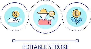 crypto dare la precedenza agricoltura ciclo continuo concetto icona. fabbricazione i soldi su criptovaluta. digitale guadagni astratto idea magro linea illustrazione. isolato schema disegno. modificabile ictus vettore