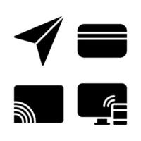 utente interfaccia icone impostare. carta aereo, credito carta, Wi-Fi connessione, dispositivi. Perfetto per sito web mobile app, App icone, presentazione, illustrazione e qualunque altro progetti vettore
