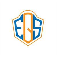 eq astratto monogramma scudo logo design su bianca sfondo. eq creativo iniziali lettera logo. vettore