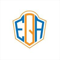 eq astratto monogramma scudo logo design su bianca sfondo. eq creativo iniziali lettera logo. vettore