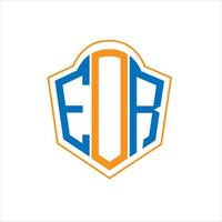 eor astratto monogramma scudo logo design su bianca sfondo. eor creativo iniziali lettera logo. vettore