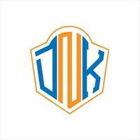 dnk astratto monogramma scudo logo design su bianca sfondo. dnk creativo iniziali lettera logo. vettore