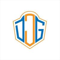 djg astratto monogramma scudo logo design su bianca sfondo. djg creativo iniziali lettera logo. vettore