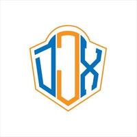 djx astratto monogramma scudo logo design su bianca sfondo. djx creativo iniziali lettera logo. vettore