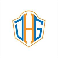 dhg astratto monogramma scudo logo design su bianca sfondo. dhg creativo iniziali lettera logo. vettore