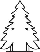 minimalista disegnato a mano pino albero illustrazione nel piatto design stile vettore